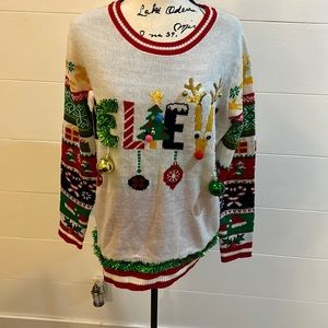 Christmas “Believe” Sweater, XXXL